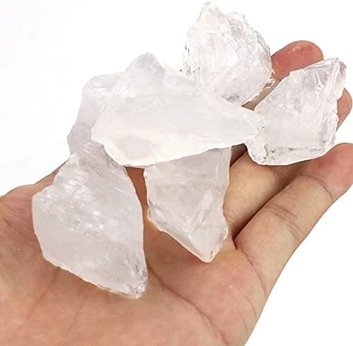 FIREBOOMOON 2lb/950g Rough Natural Clear Quartz Stone Raw Stone Gemstone Crystal Rock for Cabbing,Tumbling,Cutting,Polishing,Lapidary,Wire Wrapping,Healing Reiki,Jewelry Making,Decoration(White)