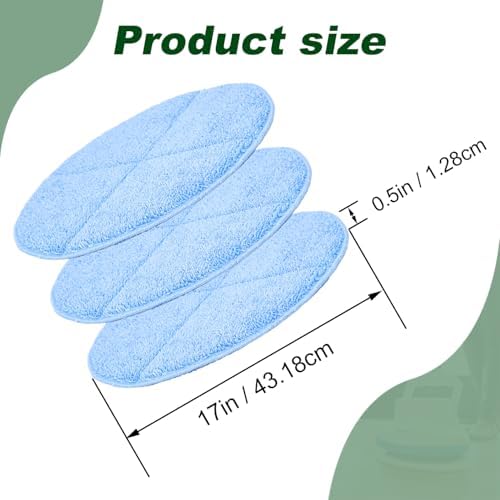 Commercial 17 Inch Microfiber Carpet Bonnet Floor Machines Pads Compatible with Floor Machine: 3 Packs Microfiber Carpet Bonnet Floor Buffer Pads
