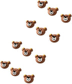 O'Creme Brown Bear Royal Icing Sugar Topper - for Cake Decorating - Decorations for Cakes, Cupcake Toppers - Birthday, Wedding, Valentines, Baby Shower - Pack of 12