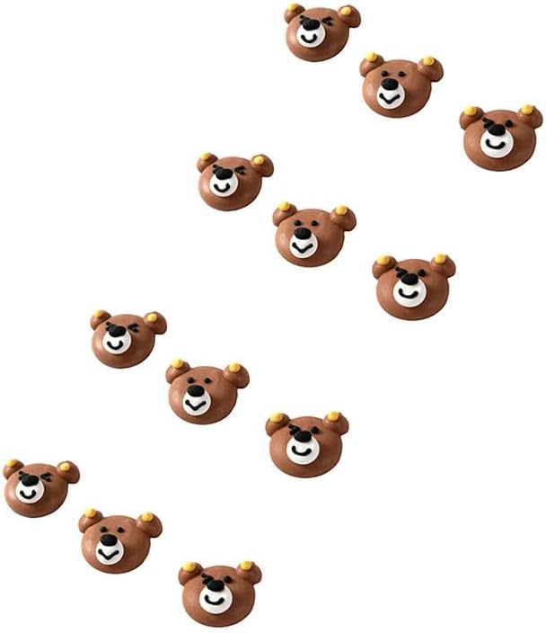 O'Creme Brown Bear Royal Icing Sugar Topper - for Cake Decorating - Decorations for Cakes, Cupcake Toppers - Birthday, Wedding, Valentines, Baby Shower - Pack of 12