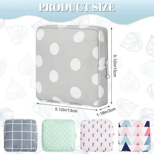 RETON 5 Pcs Sanitary Napkin Storage Bag, Portable Period Bag Period Pouch for Panty Liners Tampons Sanitary Pads, Menstrual Pad Bag Feminine Menstruation First Period Bags for Young Girls Women