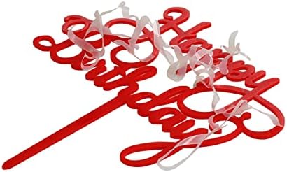 Red Happy Birthday Cake Topper Birthday Party Decorations Supplies
