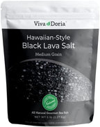 Viva Doria Hawaiian Black Lava Sea Salt, Lava Salt, Medium Grain, 5 lb