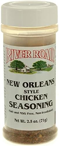 River Road New Orleans Style Chicken Seasoning, 2.5 Ounce Shaker (Salt-Free, No MSG Blend - Seasons 5 Pounds of Bone-In Chicken)