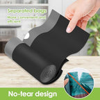6 Gallon Small 120 Counts Strong Drawstring Trash Bags Garbage Bags by Teivio, Bathroom Trash Can Bin Liners, Plastic Bags for home office kitchen, Black