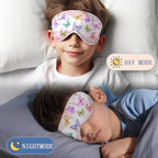 Cute Cartoon Sleep Mask for Kids Gift,Kids Sleep Mask for Girls Boys,Teen Sleeping Masks with Soft and Smooth Adjustable Strap,Color Butterfly