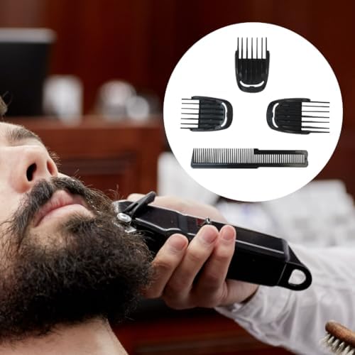 3 Piece Set (9mm 12mm 16mm) Haircut Blade Guards for P-hilips Norelco Multigroom MG7750 MG7770 MG7785, with Small Beard Comb Black by Acupress
