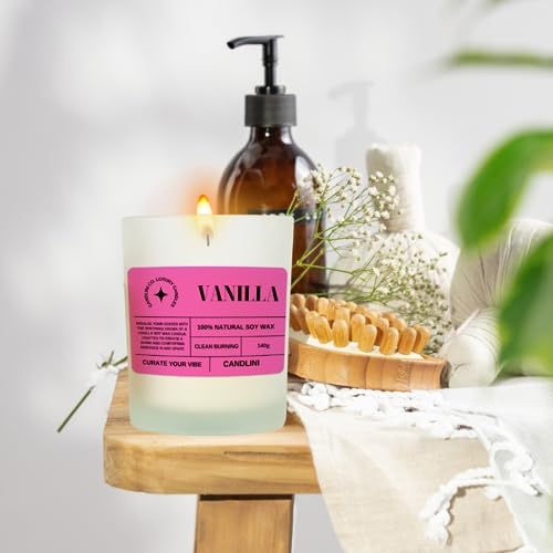 Vanilla Soy was Candle | Luxury Candle Soy Wax Vanilla Blend | Unique Gift Candles (Pink)
