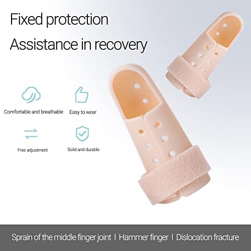 2 Pieces Finger Splint Mallet Finger Support Finger Splint Brace Plastic Protector for Adjustable Finger Immobilizer for Basketball Finger Joint Protection