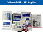 First Aid Only 91322 ANSI A 2021 and OSHA Compliant First Aid Kit, 10-Person Emergency First Aid Kit for Business, Home, Car, and Worksites, 76 Pieces