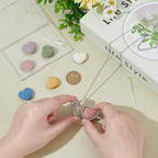 PH PandaHall Aromatherapy Essential Oil Diffuser Necklaces Love Heart Hollow Locket Pendant Necklace Tree of Life Pattern Locket Pendant Scent Necklace with 7 Lava Rocks Stones for Men Women Gifts