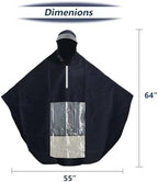 Elderly Mobility Scooter Poncho - 3 or 4 Wheel Scooter Rain Cover Cape Wheelchair Bicycle Protective Coat for Snow Water Sleet Resistance, 64" x 55"