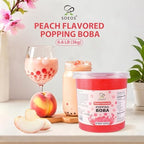 Soeos Peach Popping Boba, 6.6 lbs (3kg), Bursting Peach Flavor Boba Pearls, Perfect for Bubble Tea, Desserts & Yogurt Toppings, Ready to Serve