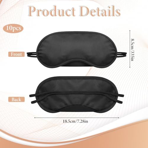 10 Pack Sleep Mask Eye Mask Blindfold, Soft Sleeping Masks with Nose Pad and Adjustable Strap, Comfortable Light Blocking Eye Covers for Sleeping, Travel, Party Games, Adults, Kids, Men Women