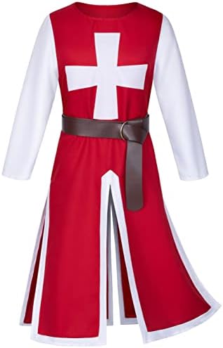 TOKYO REVENGERS Medieval Renaissance Crusader Knight Tunic Templar Robe Halloween Cosplay Warrior Costume Mask Belt Set