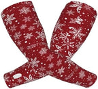 Red Christmas Arm Sleeves Men Women Xmas Sports Sleeves for Driving, Golfing, Fishing, Cycling, Hiking