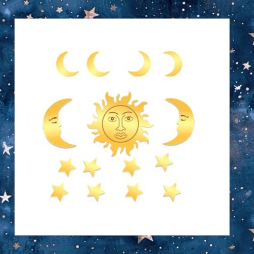 Sun and Moon Cake Topper with Acrylic Sun Moon Stars for Birthday