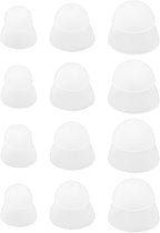 6 Pairs Transparent Hearing Aid Domes Soft Silicone Double Layer Audiphone Ear Tips Replacements Earbud Audiphone Closed Domes Small & Medium & Large