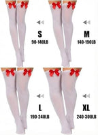 Boao 3 Pairs Thigh High Stockings Thigh High Socks with Bow for Women over Knee Lingerie Stockings for Cosplay Daily Wear