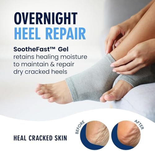 Dr. Frederick's Original Moisturizing Heel Socks for Dry Cracked Heels Treatment - Infused with Olive Oil, Jojoba Oil and Vitamin E - 2 Pairs - Self Care Gifts for Women & Men - Original Formula