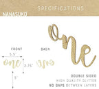 1st Birthday Cake Topper - one - Double Sided Gold Glitter - Premium Quality Made in USA