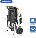 Portable Aluminum Transport Wheelchair with Handbrake, 11" Rear Wheels, Ultralight Folding Travel Wheelchair for Adults, Sliver (Seat Width:18")