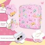 Likesing Tampon Holder for Purse, Quilted Period Bag Sanitary Napkin Storage Bag for Girls Womens, Portable Feminine Emergency Pad Period Pouch(Butterfly Pink)