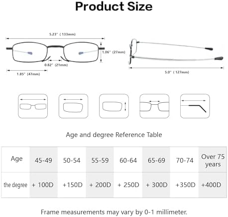 4 Pack Compact Reading Glasses Pocket Foldable Readers for Women Men