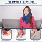 Heated Scarf with Power Bank, Electric Neck Heating Pad for Pain Relief, Portable Cordless Thermal Wrap with 3 Heat Levels, Soft Velvet Electric Neck Warmer for Men & Women Outdoor Winter Use-Blue