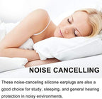 Ear Plugs for Sleeping, Reusable Silicone Moldable Noise Cancelling Sound Blocking Reduction Earplugs for Swimming, Snoring, Concerts, Shooting, Airplanes, Musicians, 32dB Highest NRR