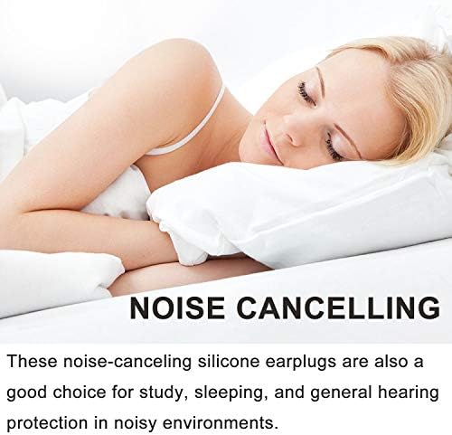 Ear Plugs for Sleeping, Reusable Silicone Moldable Noise Cancelling Sound Blocking Reduction Earplugs for Swimming, Snoring, Concerts, Shooting, Airplanes, Musicians, 32dB Highest NRR
