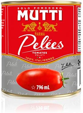 Mutti Whole Peeled Tomatoes (Pelati), 28 oz. | 1 Pack | Italy’s #1 Brand of Tomatoes | Fresh Taste for Cooking | Canned Tomatoes | Vegan Friendly & Gluten Free | No Additives or Preservatives