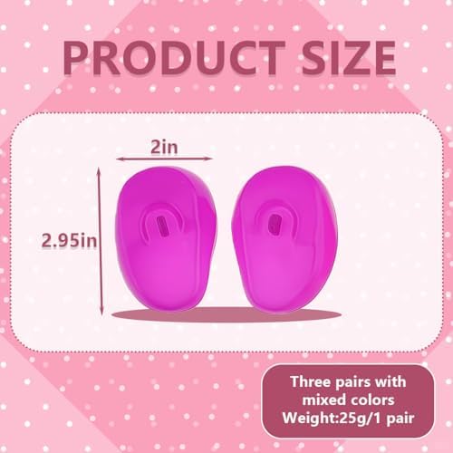 3 Pairs Soft Silicone Hair Dye Earmuffs Hair Coloring Ear Cover Shield Protective Cap Hair Treatment Ear Protectors Special for Salon Hairdressing Coloring Supply