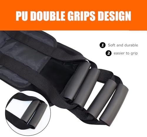 2Pcs Padded Bed Transfer Nursing Sling for Patient, 32Inch Anti Slip Handle Elderly Safety Lifting Aids Home Bed Lift Mobility Belt for Patient Care (Black)