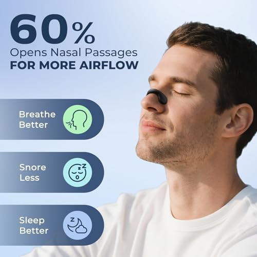 Nasal Strips for Snoring, Extra Strength Snoring Solution Nose Strips, Improve Breathing and Sleep Quality (30 Count, Black)