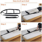 Munzong Bed Ladder Assist Black Pull Up - Sit Up Assist Device, Assistive Bedside Straps with Handle Strap, Portable Rope Beds Ladder Helper for Elderly Senior Injury Handicap Patient Pregnant