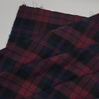 Burgundy Red and Navy Blue Scottish Plaid Fabric for Sewing Highland Kilt Suit 5oz/yd² Polycotton (1 Yard Pre-Cut, 57" Wide)