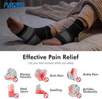 6 Pairs Plantar Fasciitis Socks for Men & Women, Ankle Brace Compression Socks with Arch Support for Achilles Tendonitis, Heel Pain, Swelling & Arthritis Relief, Black, X-Large