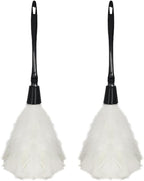 2PCS Feather Duster French Maid Accessories - Soft White Cleaning Feather Dust Prop