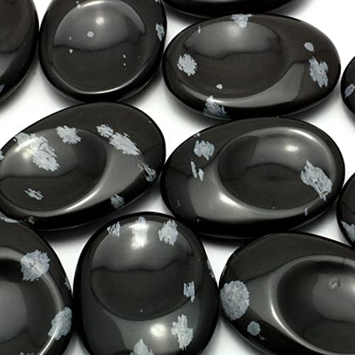 CrystalAge Snowflake Obsidian Thumb Stone