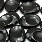 CrystalAge Snowflake Obsidian Thumb Stone