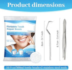 10.9oz Tooth Repair Beads - Teeth Replacement Kit for Temporary Restoration of Missing and Broken Teeth, DIY Heat Fit Beads for Denture Repair and Oral Care
