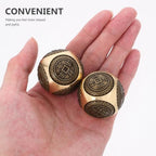 FRCOLOR Brass Baoding Hand Exercise Balls 1.49 Inch Copper Fitness Balls Six-Sided Rotation for Finger Dexterity Stress Relief Strengthening Muscle Therapy