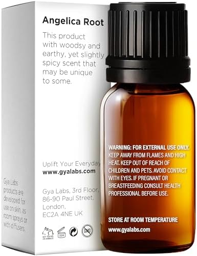 Gya Labs Angelica Root Essential Oil - 0.34 Fl Oz - for Hair, Skin, Diffuser, Aromatherapy & DIY Candle Making Scent