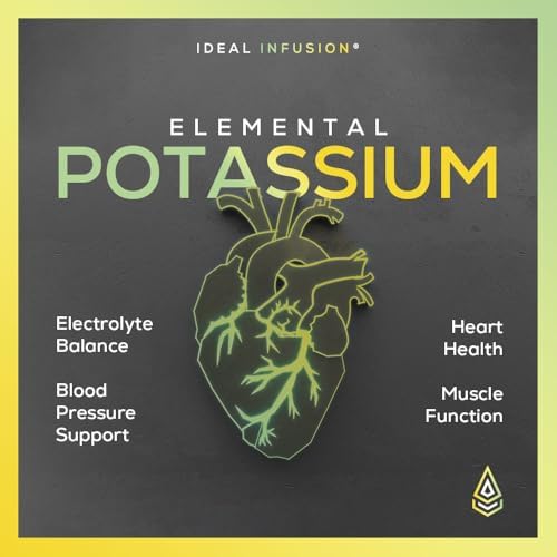 Potassium Citrate 1430mg - Heart & Kidney Health, Electrolyte Balance, Nerve Function - Elemental Potassium 500mg (240 Capsules) Vegan