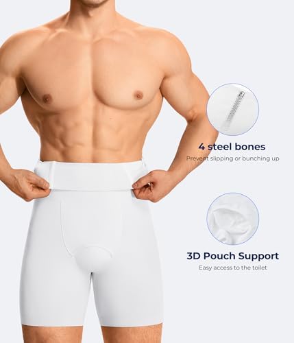 TAILONG Mens Shapewear Tummy Control Underwear Compression Shorts Slimming Body Shaper Leg Boxer Briefs
