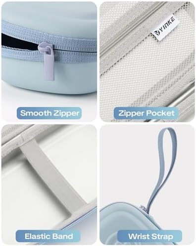 Asthma Inhaler Portable Case for Adults, Kids & Seniors - Multi-Zone Lining for Inhaler/Spacer/Emergency Meds, Waterproof PU & Travel-Ready with Mesh Pocket, Blue (Only Case)