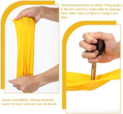 Kifmurase 10 Pairs Rubber Cleaning Gloves, Long Rubber Dishwashing Gloves, Reusable Household Long Sleeves for Kitchen, Bathroom, Gardening, Working, Pet Care (Yellow)