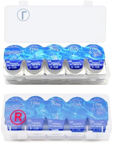 2 Pack Contact Lens Organizer Case,Each Hold 20 PCS, Total Hold 40 PCS, Portable Storage Case for Disposable Daily Contact Lenses, Storage Case with Labeled R&L for All Brand Cosmetic Contact Lens