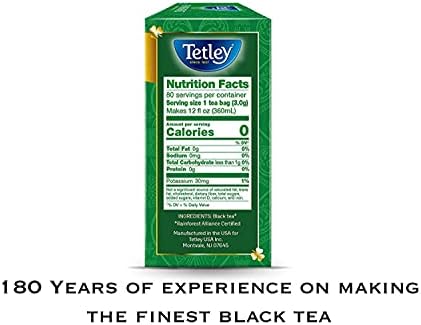 Tetley Irish Breakfast Premium Black Tea, 80 Tea Bags, Rainforest Alliance Certified